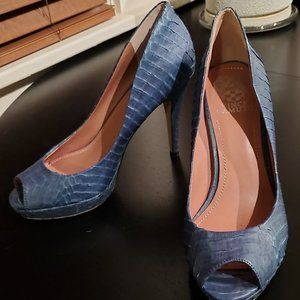 Vince Camuto faux snakeskin pumps, EUC